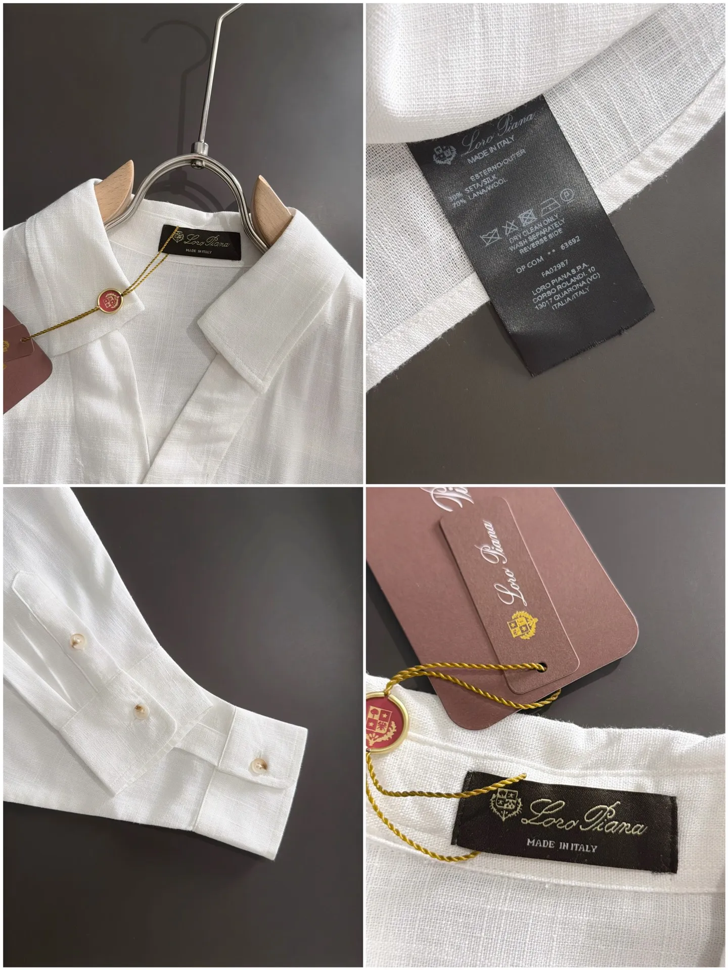 Next day shipment LP high quality Loro Piana 26ss autumn and winter New Arrival linen shirt set Made of one-on-one combed cotton yarn knitted linen fabrics, no pressure in and out of the counter Exclusive control of raw materials It feels substantial when weighed, and the upper body is more textured than ordinary T-shirts. This texture can cope with the weather easily and is suitable for both hot and cold! Loose fit design, looks noble. The only correct version is available Size: M to XXXL